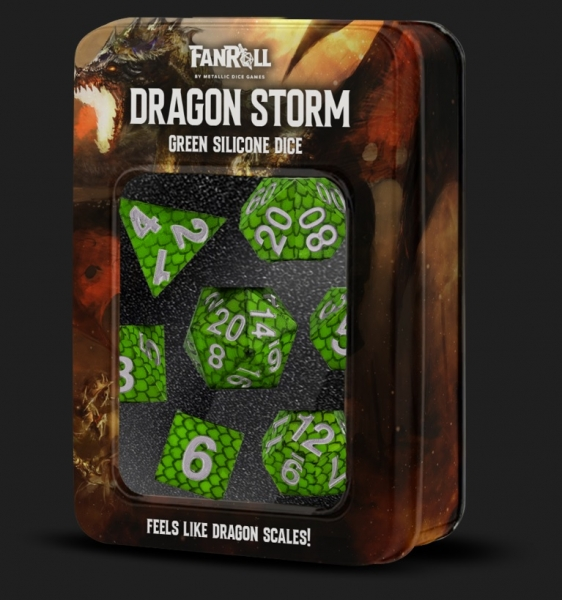 Green Dragon Scales Dragon Storm Silicone Dice Set