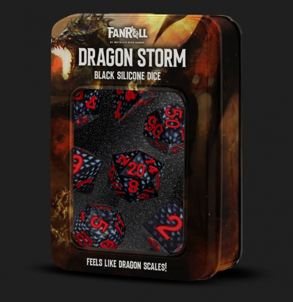 Black Dragon Scales Dragon Storm Silicone Dice Set