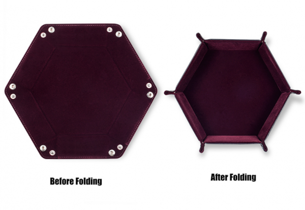 Dice Habit: Hexagon Folding Dice Tray - Maroon