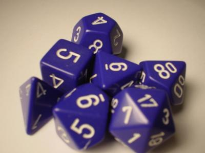 Chessex Purple/White Opaque Polyhedral 7-Die Set