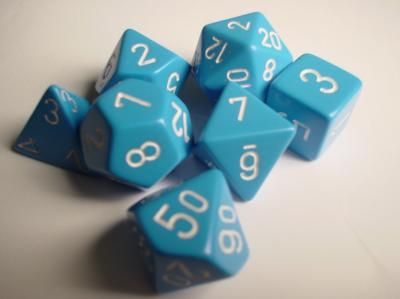 Chessex Light Blue/White Opaque Polyhedral 7-Die Set